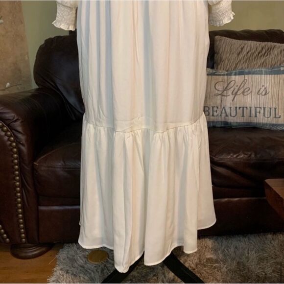 EXPRESS NWT Boho Ivory 3/4 Sleeve Midi Dress M - Picture 13 of 16